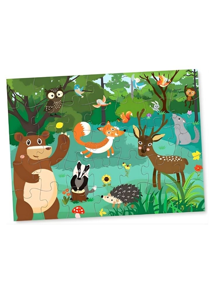 بريميم أحجية أرضية عملاقة للأطفال في الغابة - أحجية تعليمية عن حيوانات الغابة للتعلم المبكر - Image 2